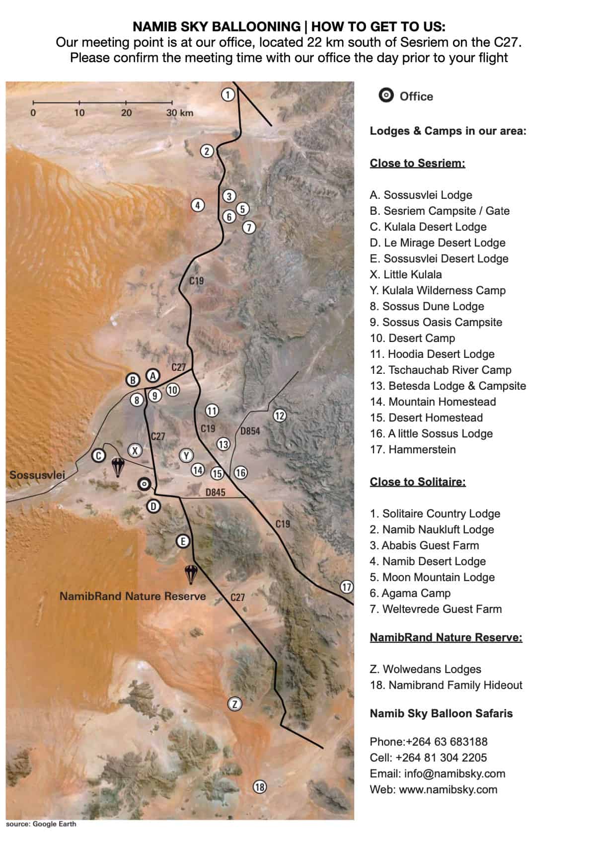 NamibSky Location map