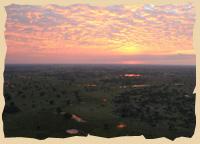 Sonnenaufgang über dem Okavango Delta