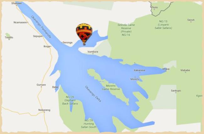 Okavangio Hot Air Balloon Map