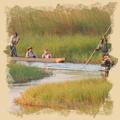 Mit dem Mokoro im Okavango Delta