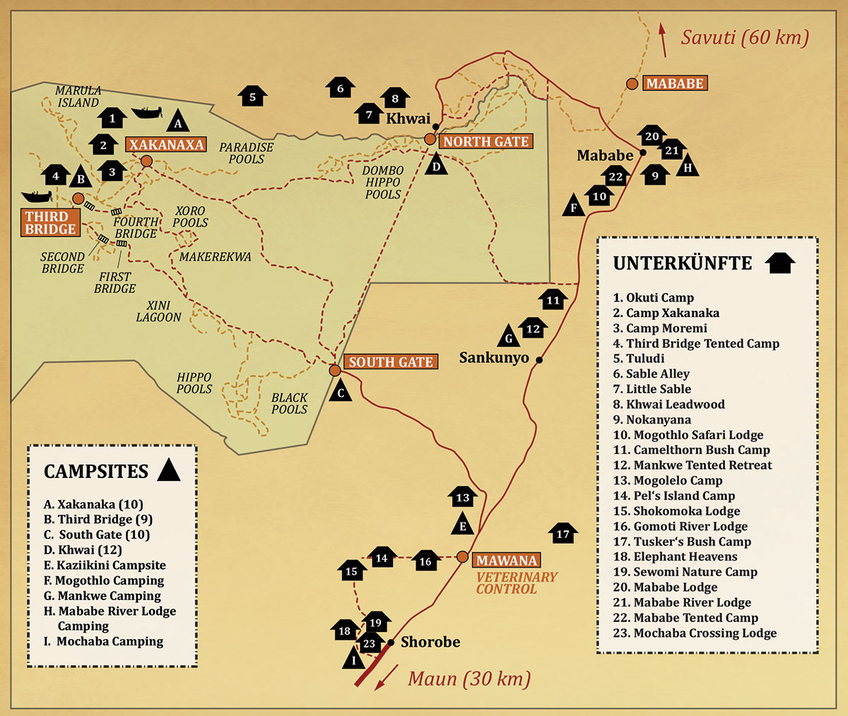 Karte Xakanaka - Third Bridge - South Gate