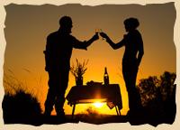 Sundowner auf der Kalahari Löwenlodge