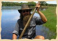 Werner Pfeifer auf dem Okavango